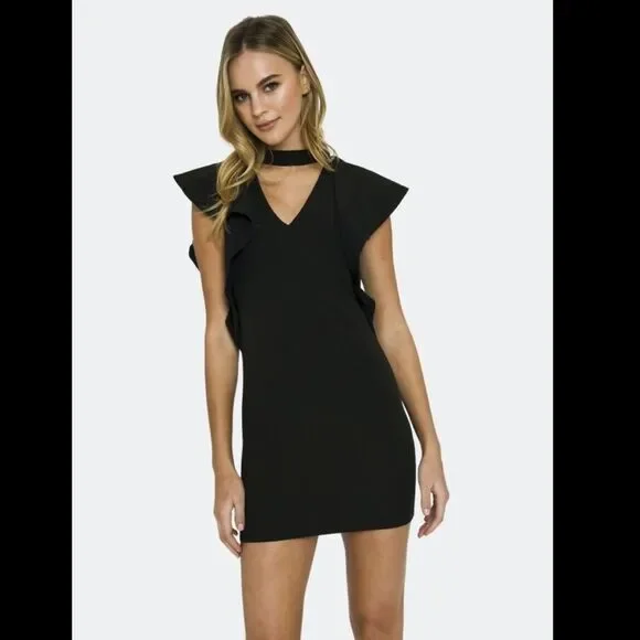 black mesh dress with pearls Pearl Embellished Mock Neck Sheath Dress Black